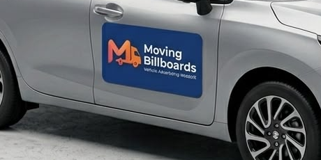 Branded door magnet fitted to a vehicle